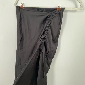 Black Midi Ruched Skirt